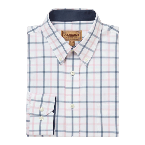 Schoffel Mens Brancaster Classic Shirt - Stone Blue Check