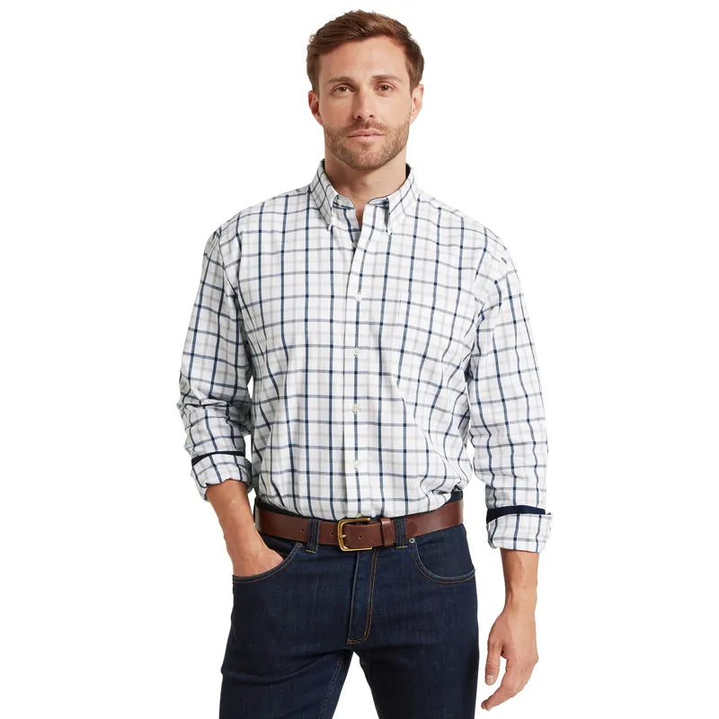 Schoffel Mens Brancaster Classic Shirt - Oxford Navy Check