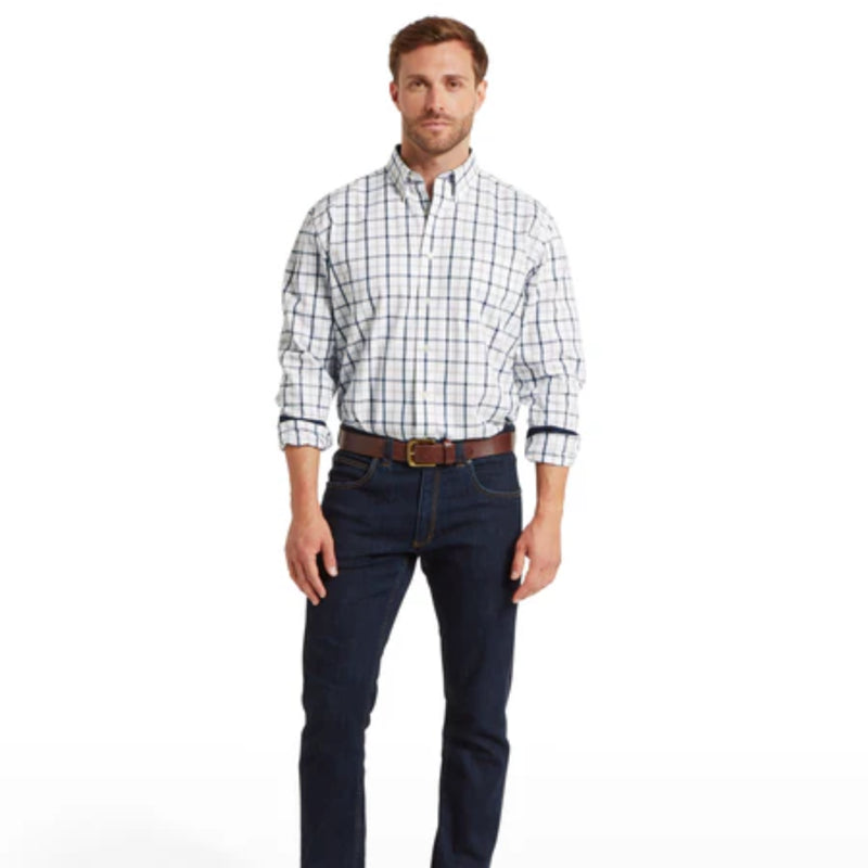 Schoffel Mens Brancaster Classic Shirt - Oxford Navy Check