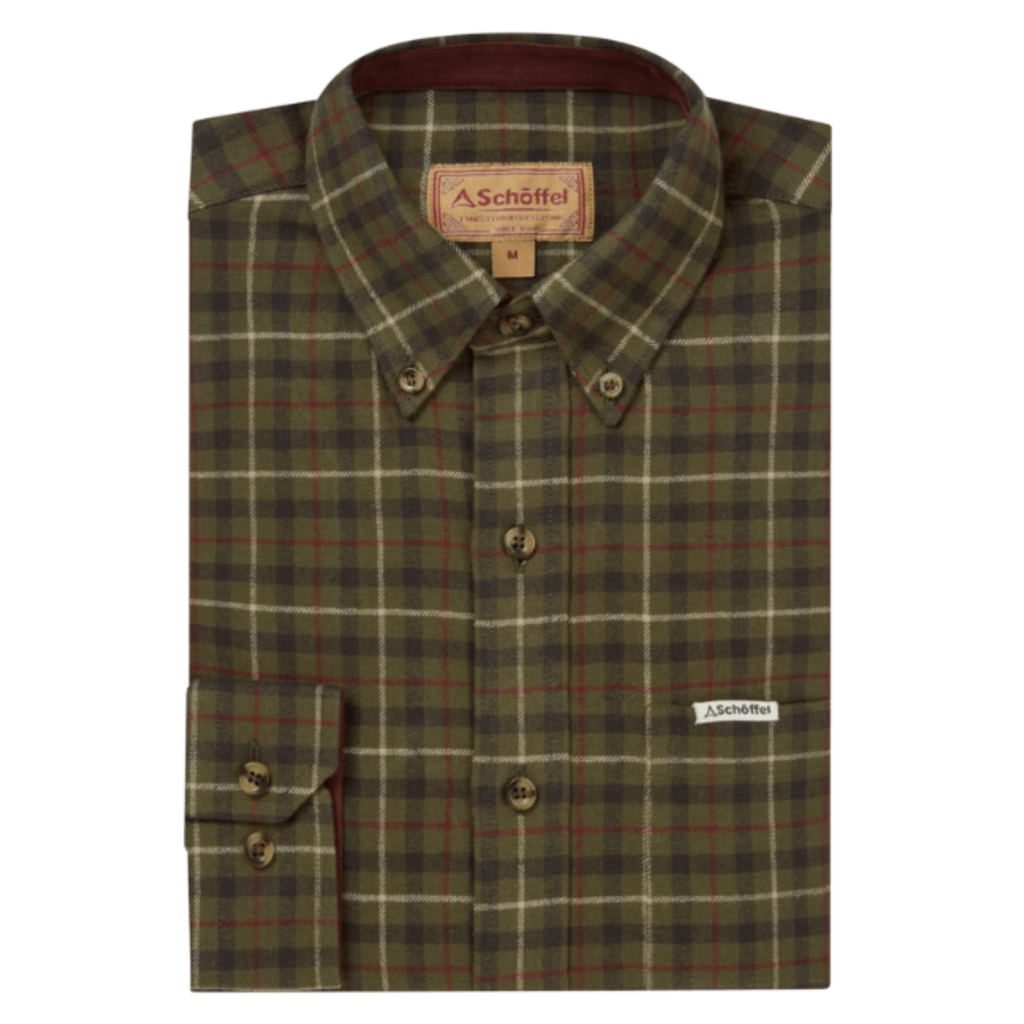 Schoffel Mens Akenham Shirt - Dark Khaki Green