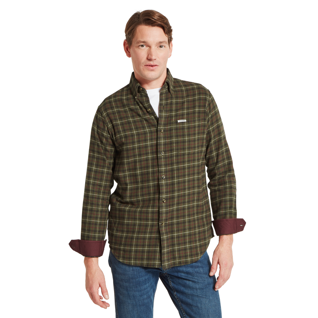 Schoffel Mens Akenham Shirt - Dark Khaki Green