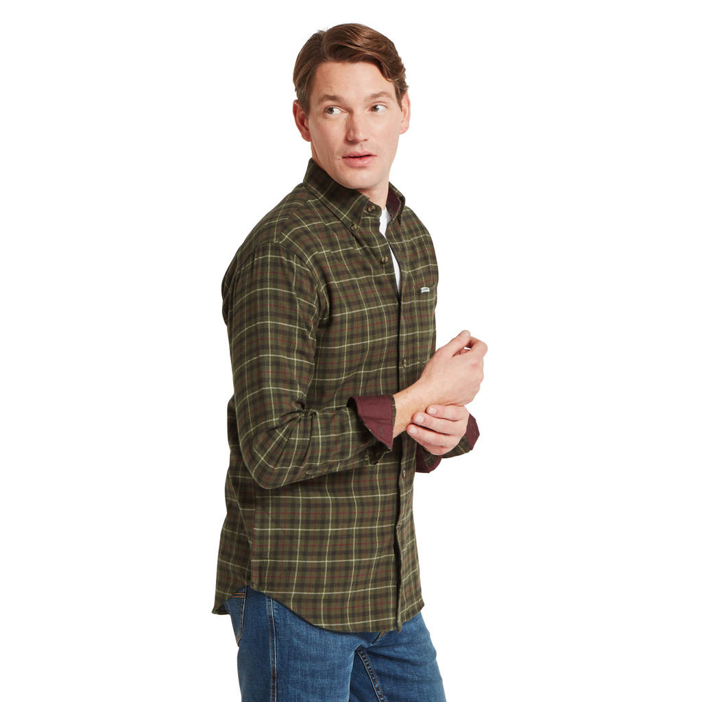 Schoffel Mens Akenham Shirt - Dark Khaki Green