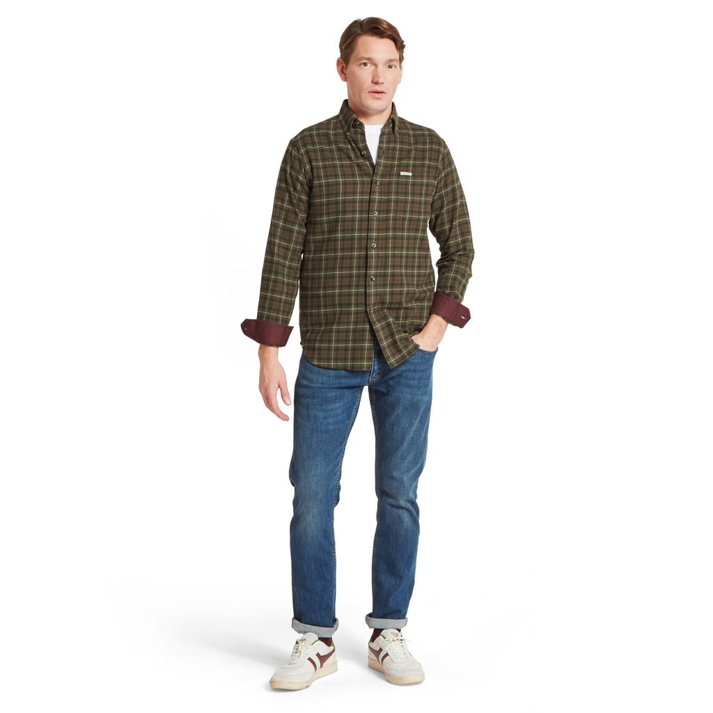Schoffel Mens Akenham Shirt - Dark Khaki Green