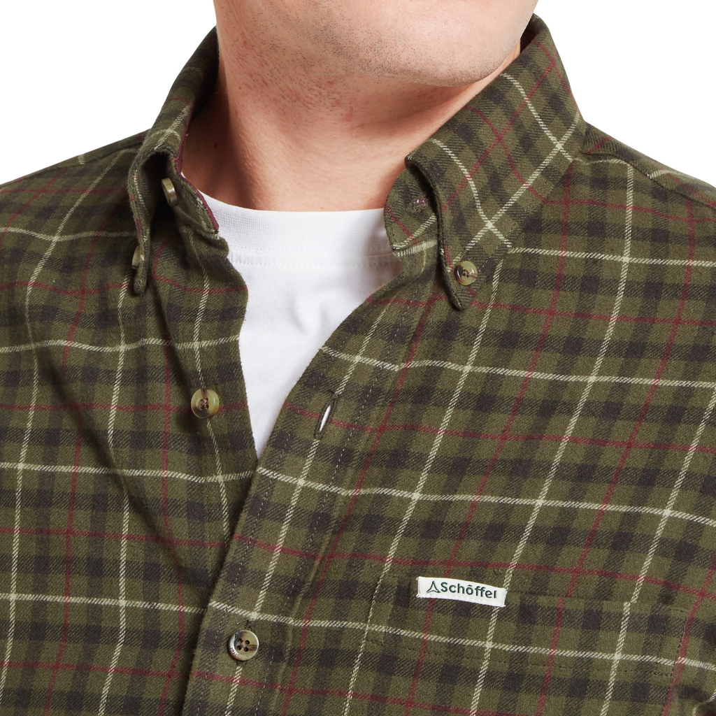 Schoffel Mens Akenham Shirt - Dark Khaki Green