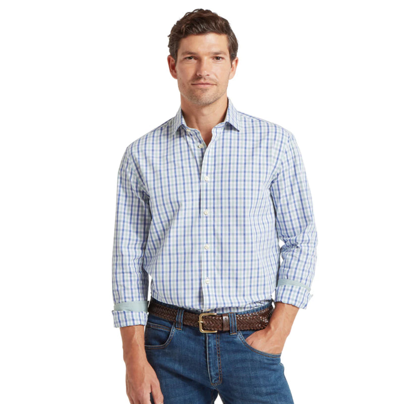 Schoffel Mens Hebden Shirt - Mist Blue/Vintage Indigo Check