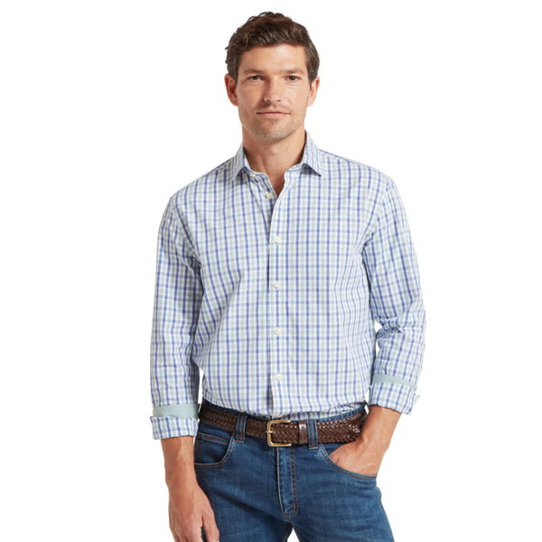 Schoffel Mens Hebden Shirt - Mist Blue/Vintage Indigo Check