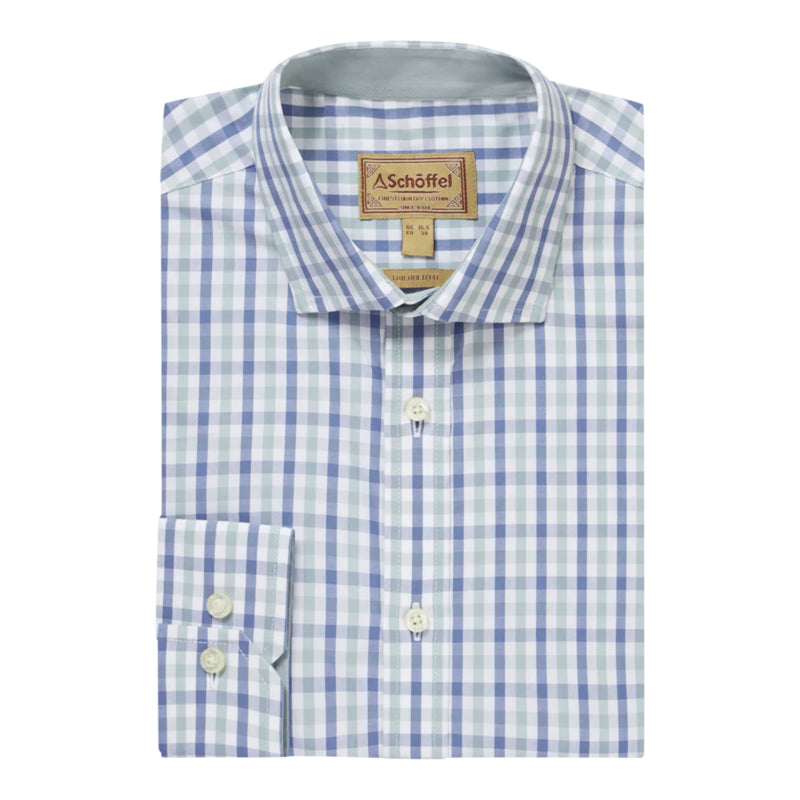 Schoffel Mens Hebden Shirt - Mist Blue/Vintage Indigo Check