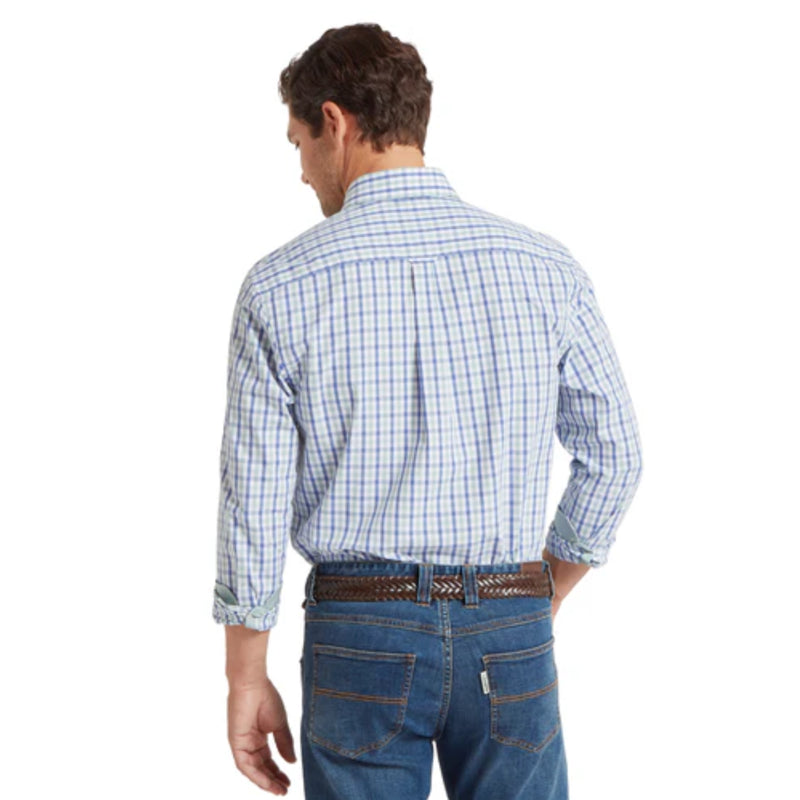 Schoffel Mens Hebden Shirt - Mist Blue/Vintage Indigo Check