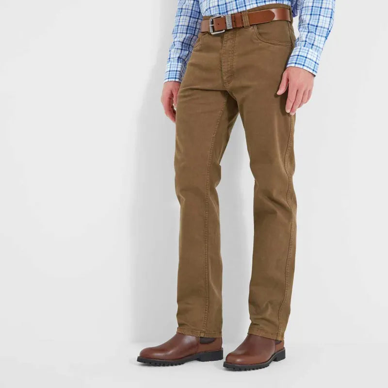 Schoffel Mens Canterbury 5 Pocket Jeans - Toffee