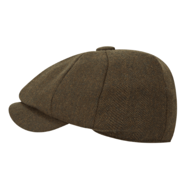Schoffel Ladies Newsboy Cap - Dark Loden Herringbone Tweed