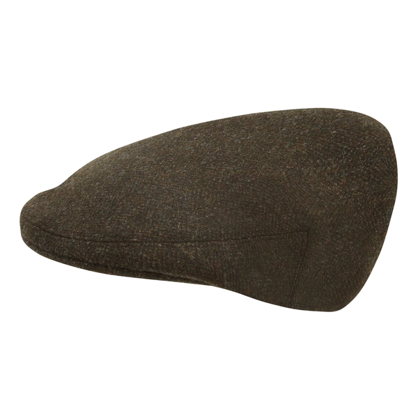 Schoffel Tweed Classic Cap - Dark Olive Herringbone Tweed