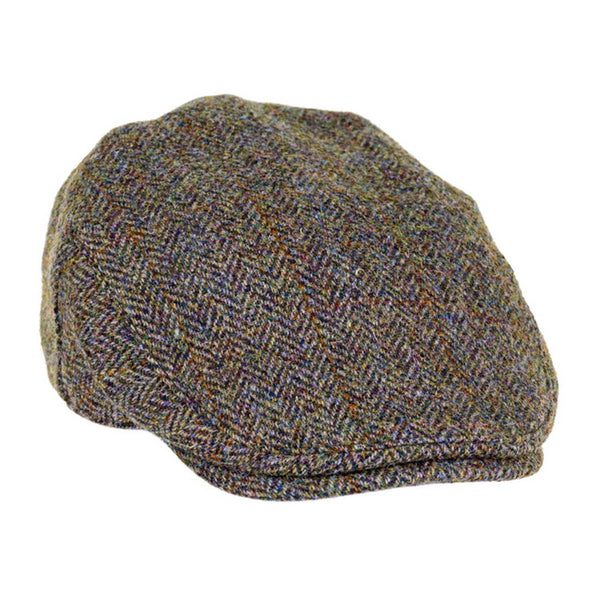 Heather Highland Flat Cap - Sage/Wine/Gold