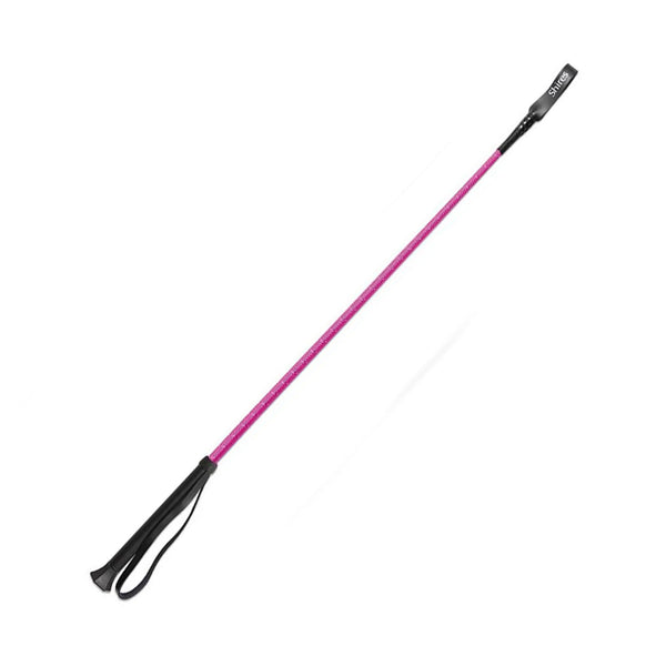 Shires Reflective Thread Stem Whip - Raspberry