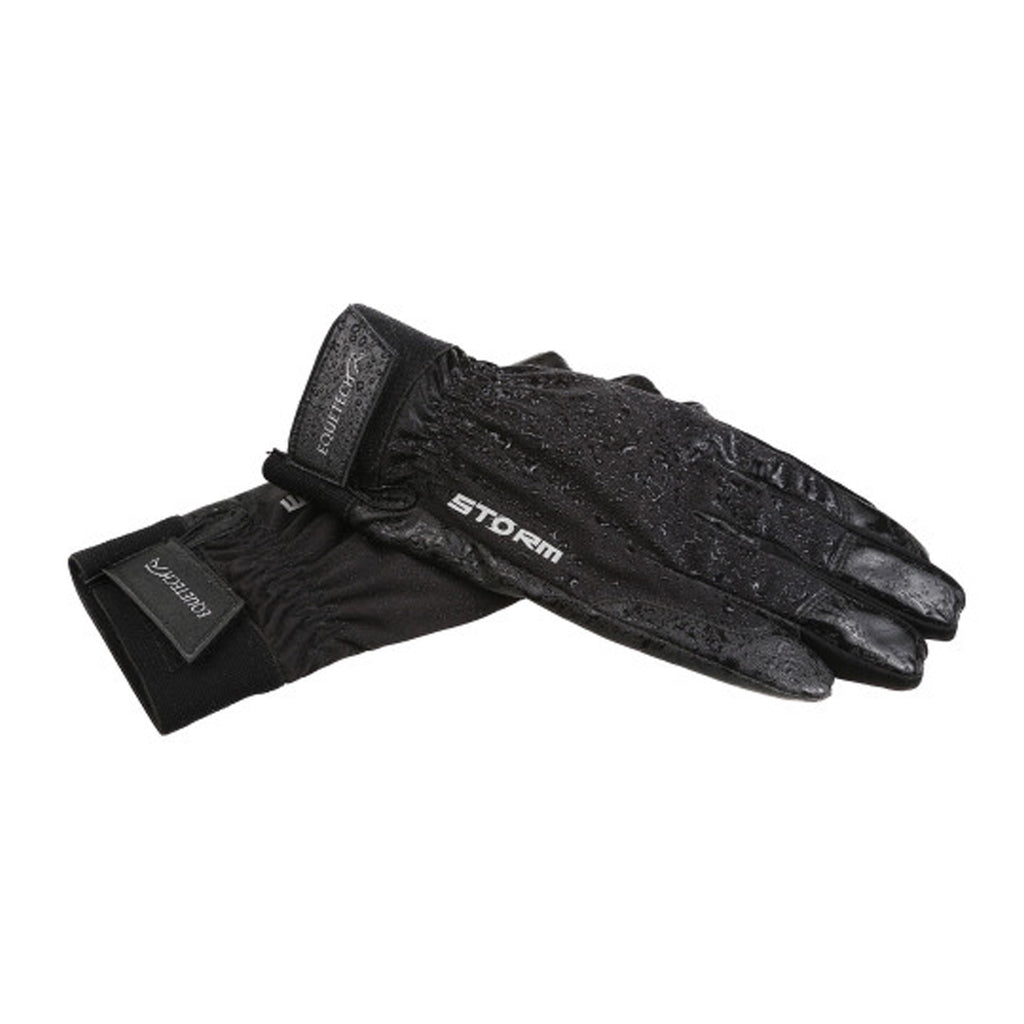 Equetech Kids Storm Waterproof Riding Gloves - Black