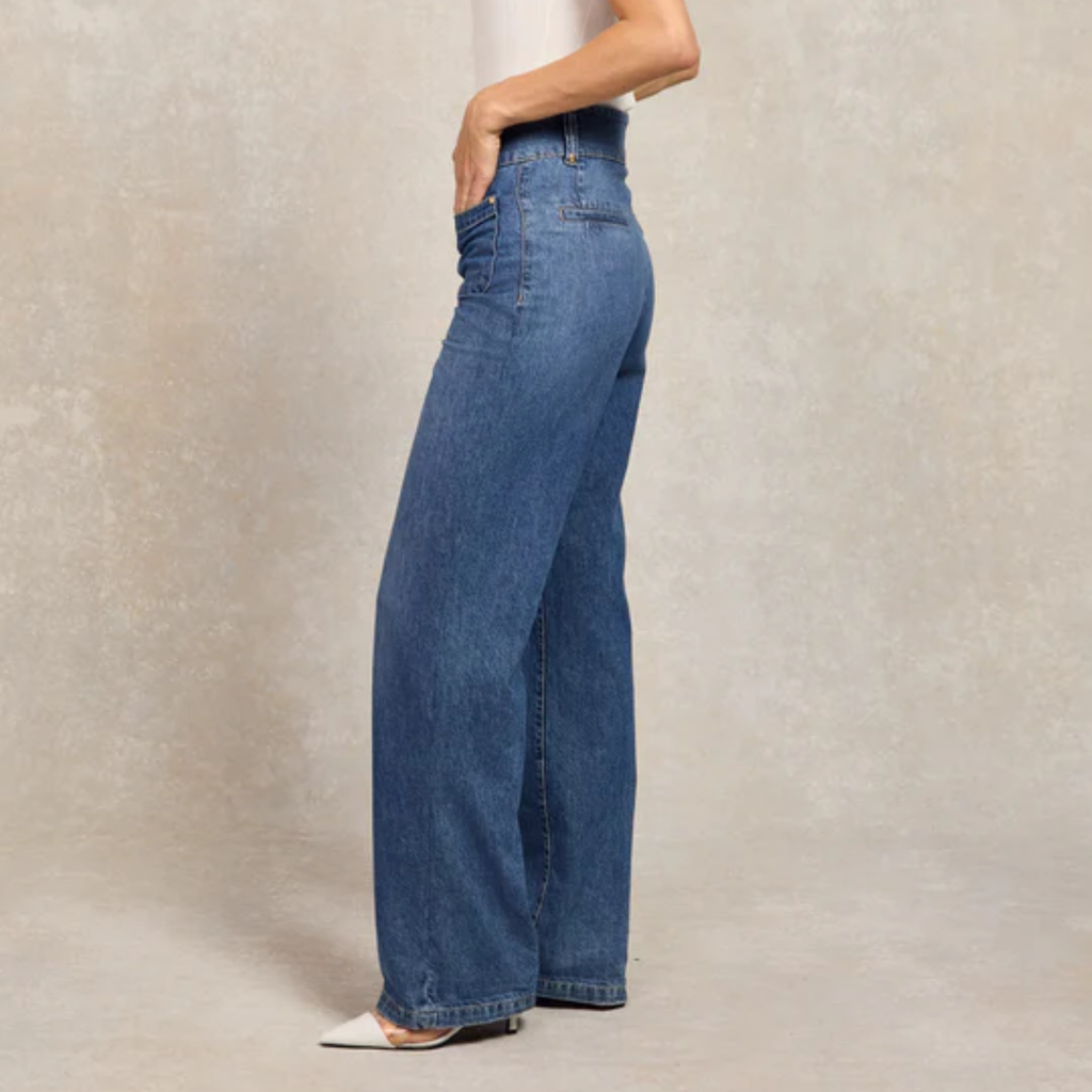 Holland Cooper Tiffany Wide Leg Jean - Denim