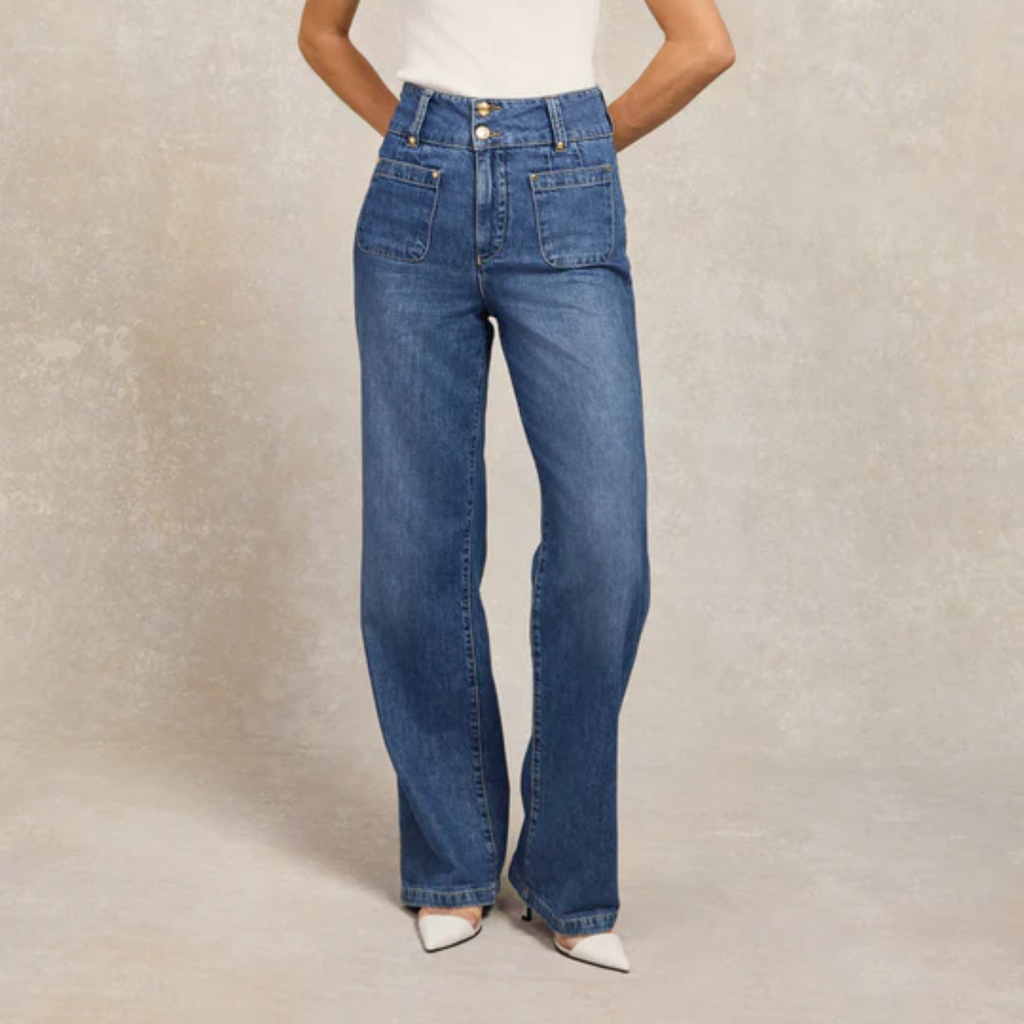 Holland Cooper Tiffany Wide Leg Jean - Denim