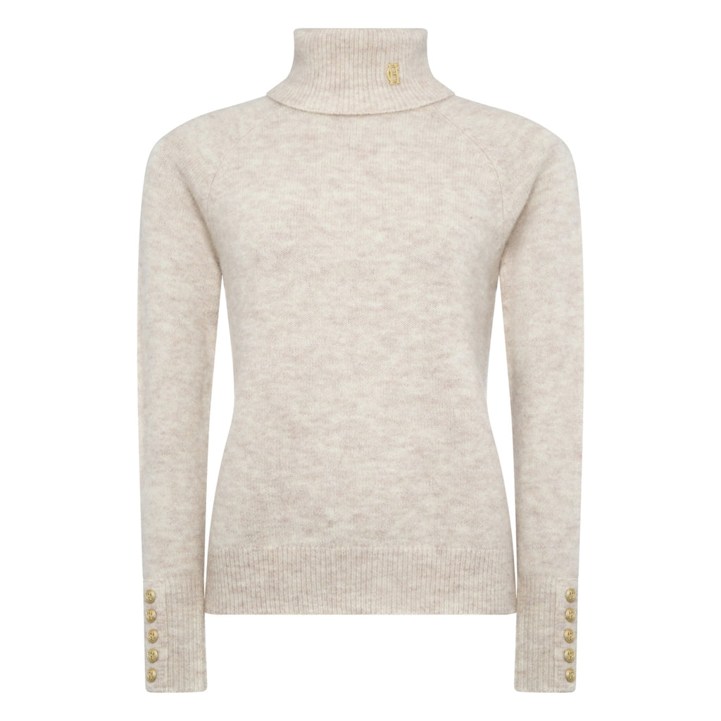Holland Cooper Ladies Tori Roll Neck Knit - Barley