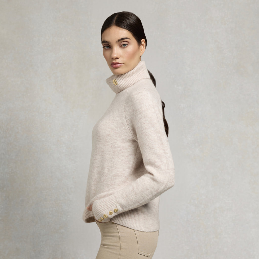 Holland Cooper Ladies Tori Roll Neck Knit - Barley