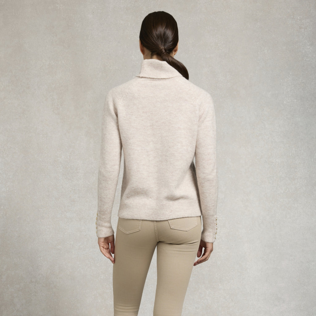 Holland Cooper Ladies Tori Roll Neck Knit - Barley