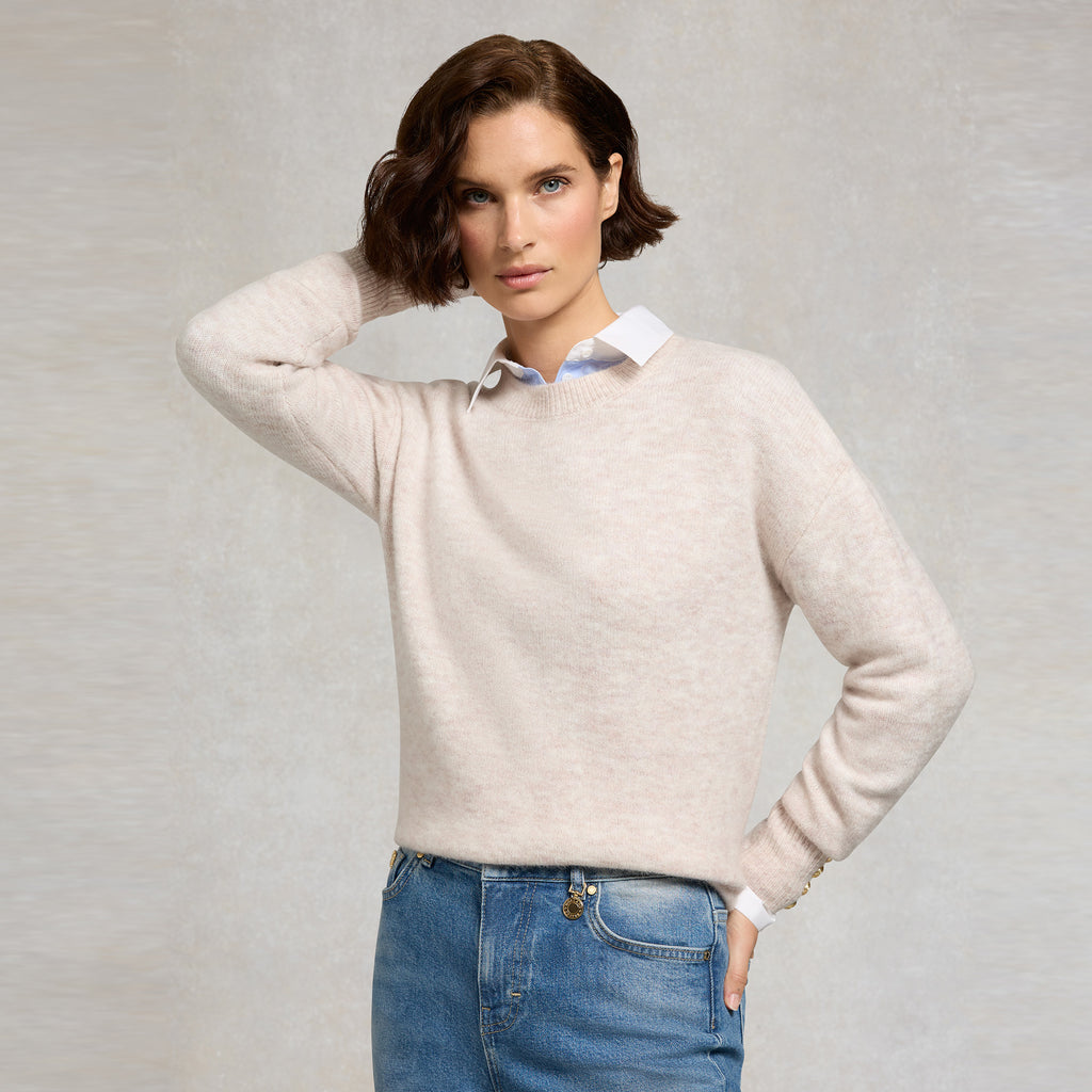 Holland Cooper Ladies Tori Crew Neck Knit - Barley