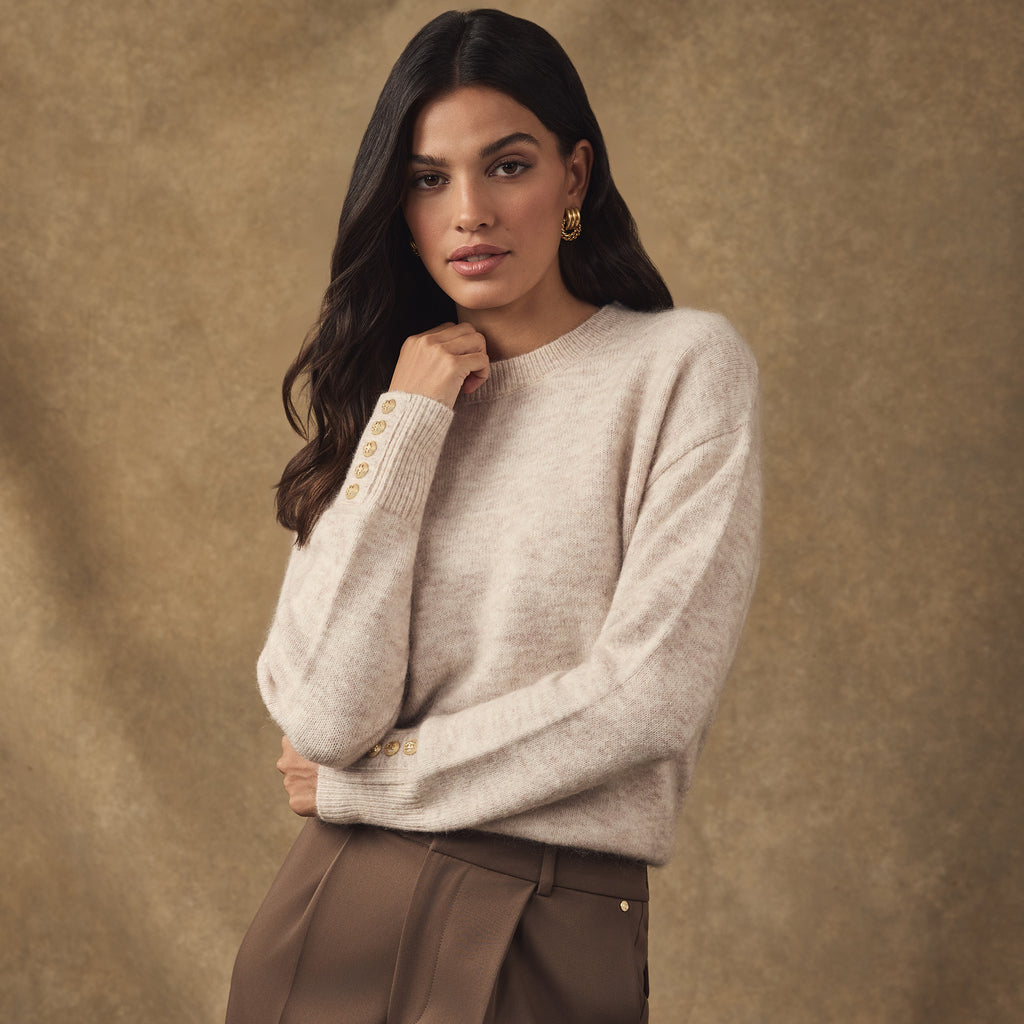 Holland Cooper Ladies Tori Crew Neck Knit - Barley