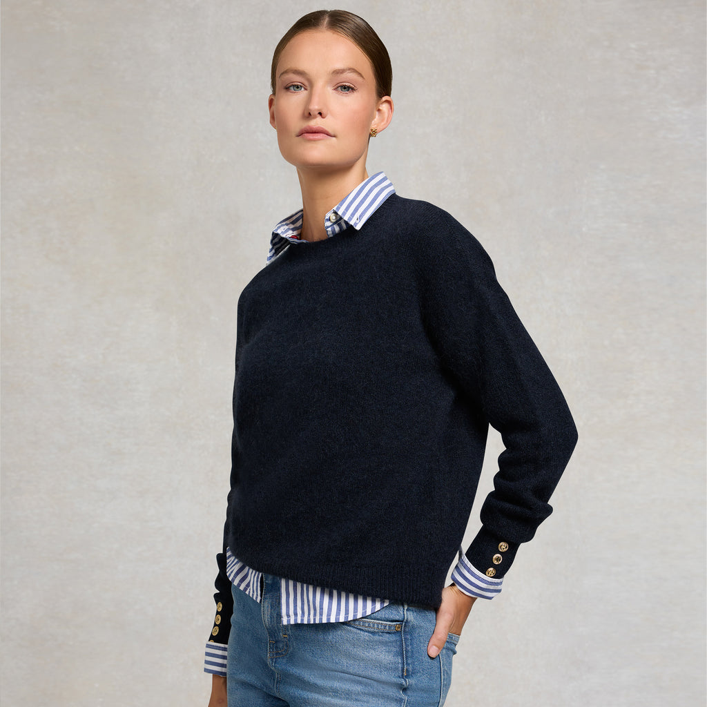 Holland Cooper Ladies Tori Crew Neck Knit - Ink Navy
