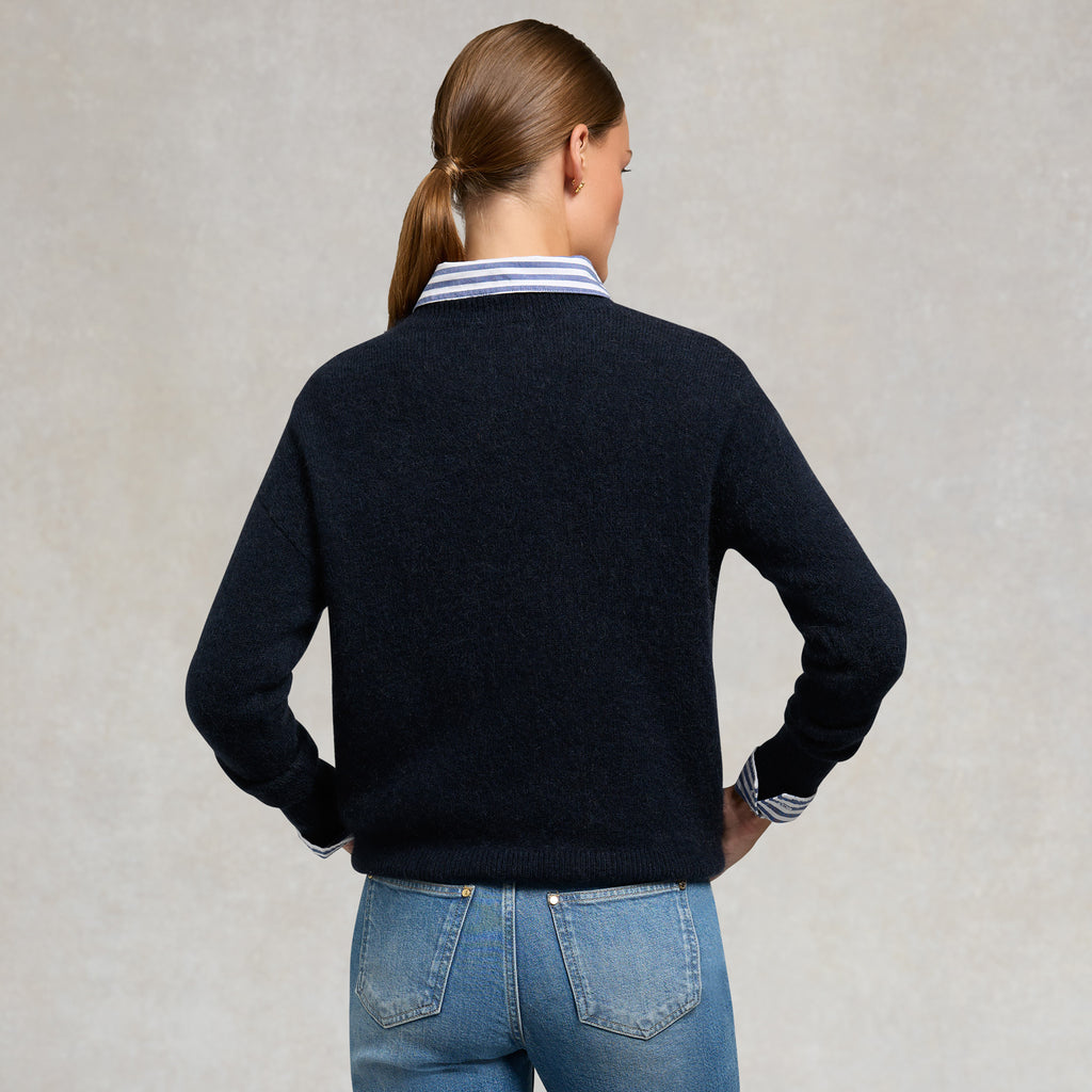 Holland Cooper Ladies Tori Crew Neck Knit - Ink Navy