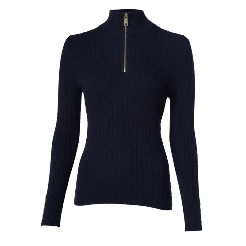 Holland Cooper Ava Quarter Zip Knit - Ink Navy