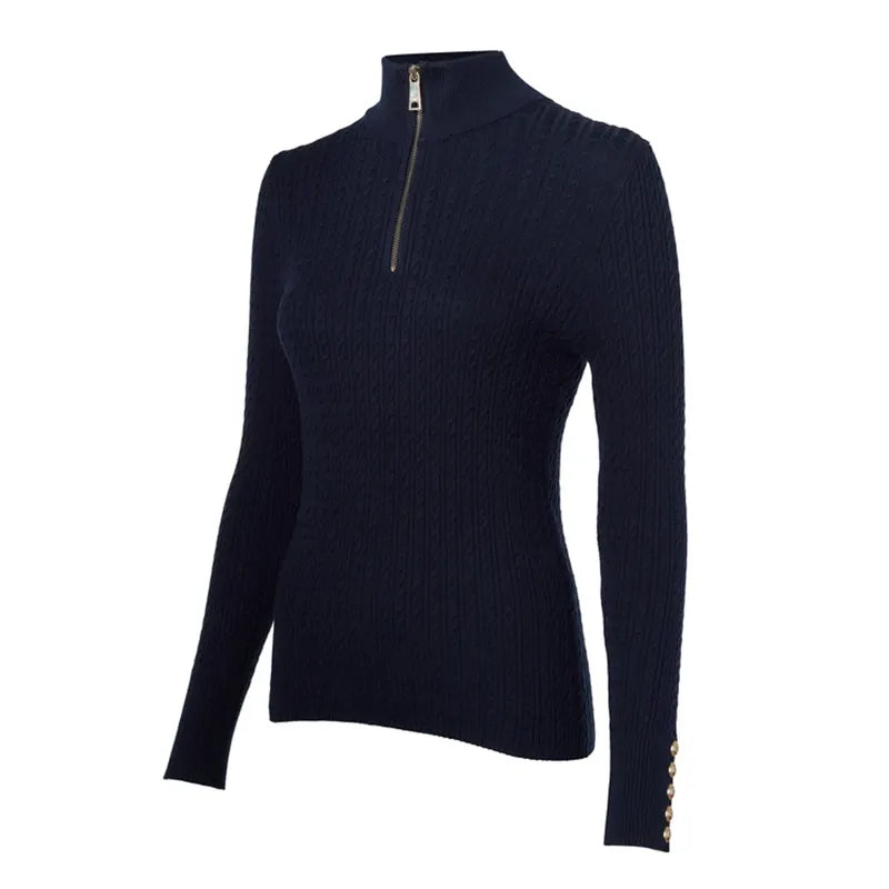 Holland Cooper Ava Quarter Zip Knit - Ink Navy