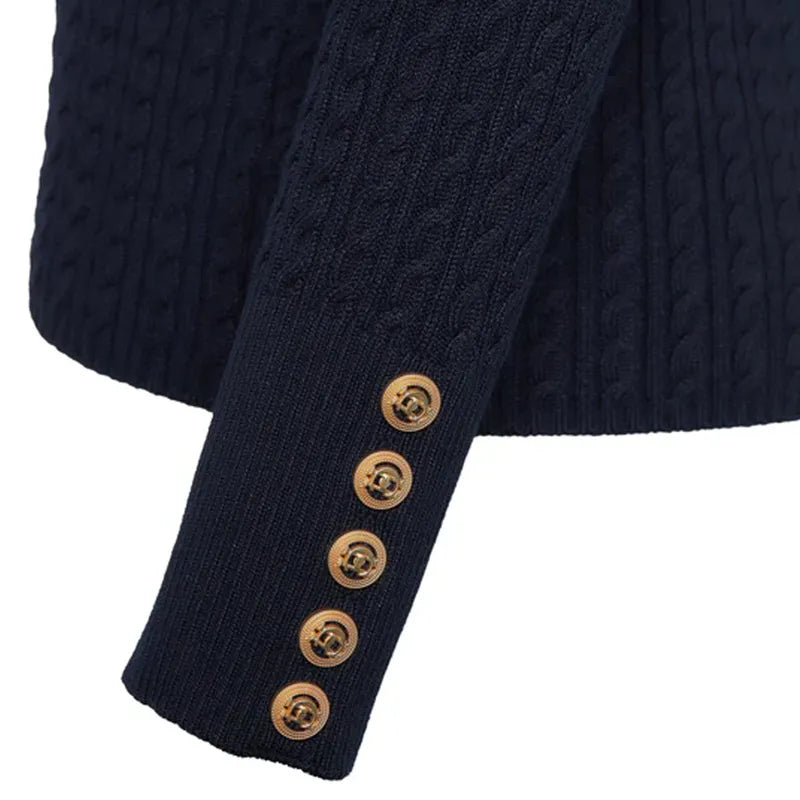 Holland Cooper Ava Quarter Zip Knit - Ink Navy