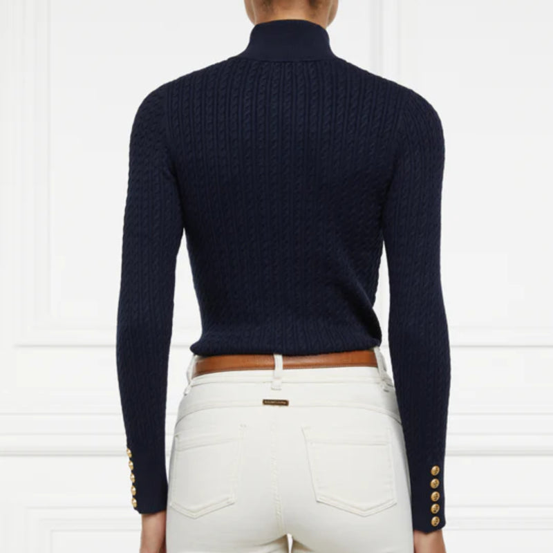 Holland Cooper Ava Quarter Zip Knit - Ink Navy