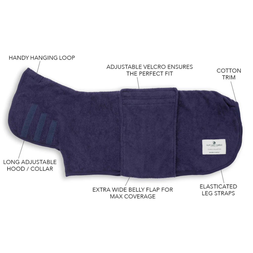 Ruff and Tumble Classic Dog Drying Coat - Blackberry