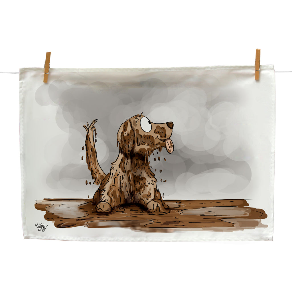 Emily Cole Muddy Pup Tea Towel