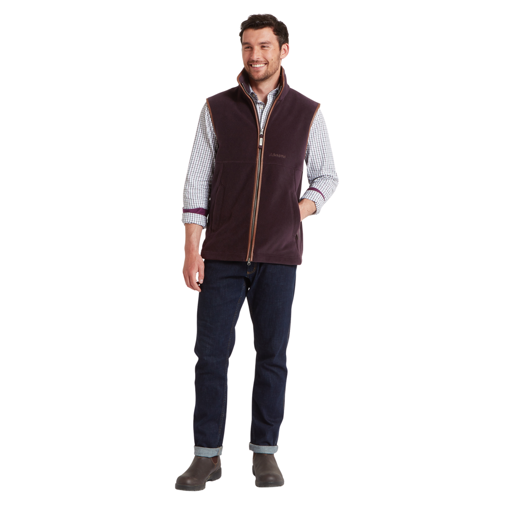 Schoffel Mens Oakham Fleece Gilet - Port