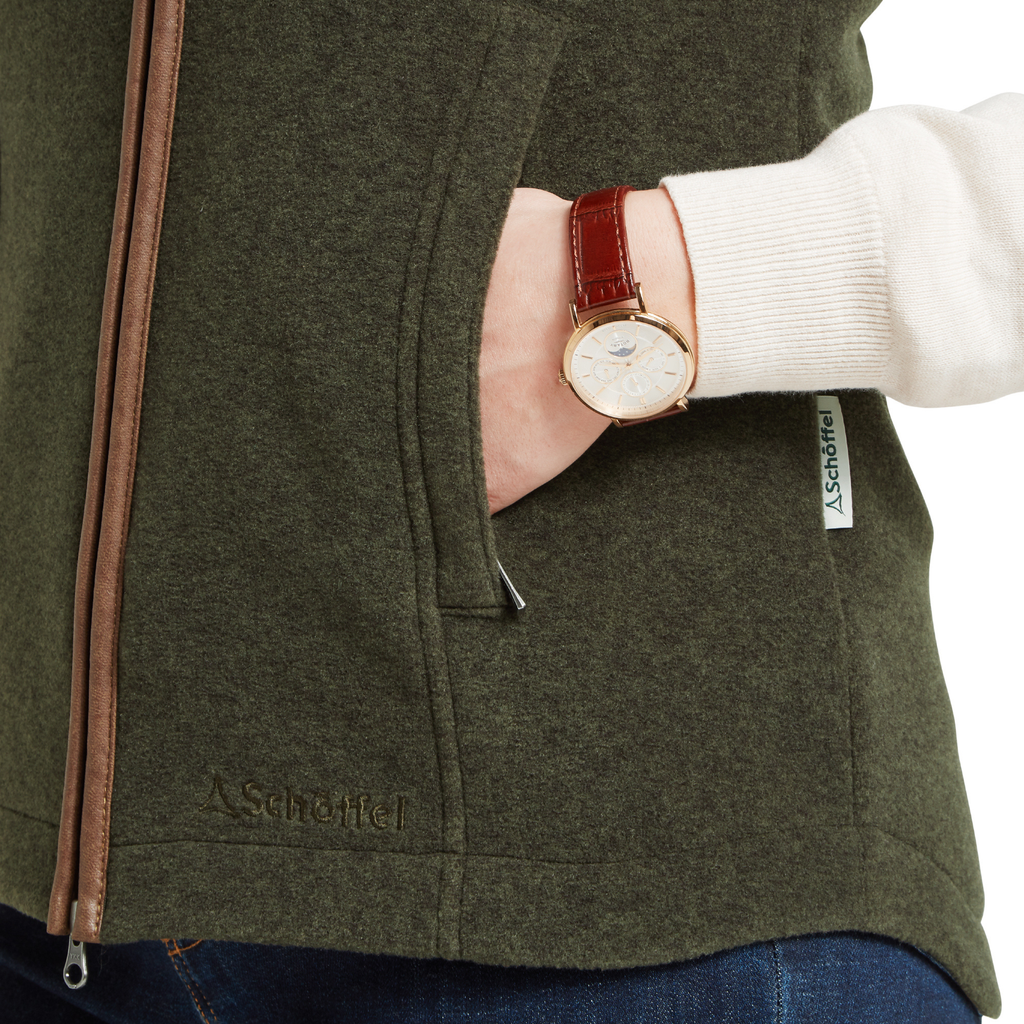 Schoffel Ladies Lyndon Fleece Gilet - Dark Olive