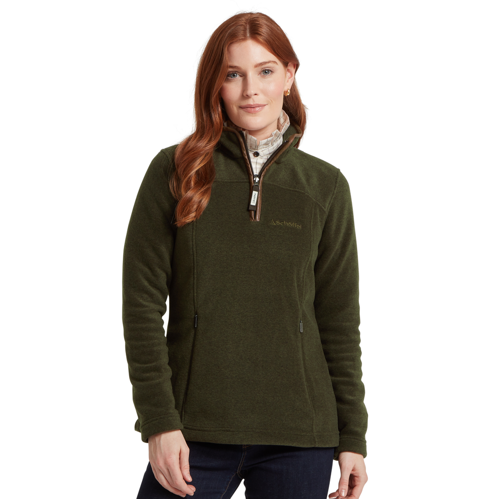 Schoffel Ladies Tilton 1/4 Zip Fleece - Dark Olive