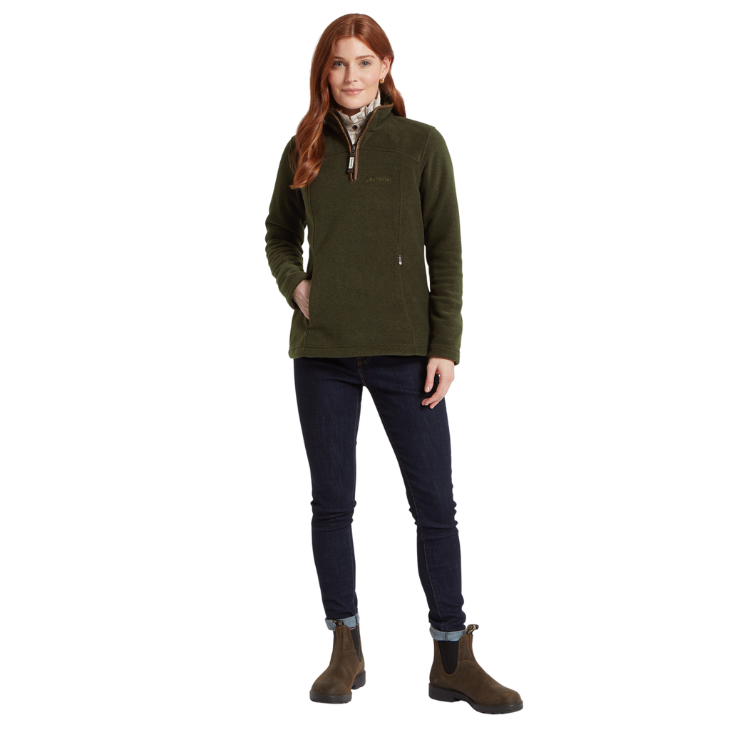 Schoffel Ladies Tilton 1/4 Zip Fleece - Dark Olive