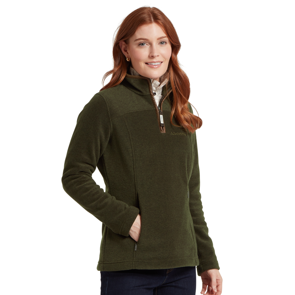 Schoffel Ladies Tilton 1/4 Zip Fleece - Dark Olive