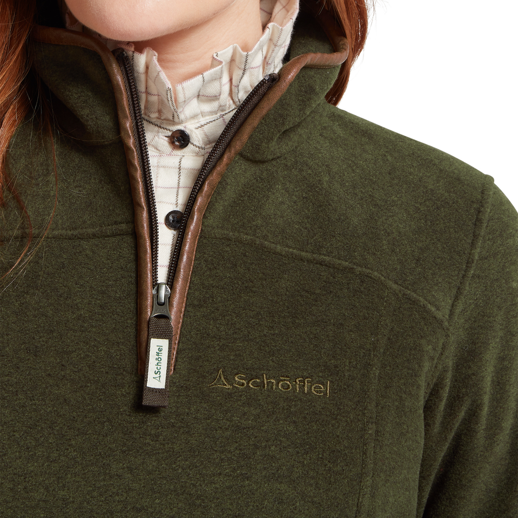 Schoffel Ladies Tilton 1/4 Zip Fleece - Dark Olive