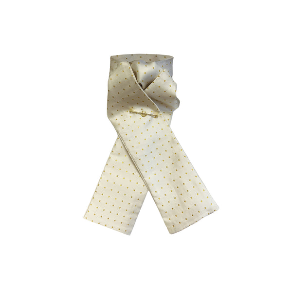 Equetech Pin Spot Riding Stock - Cream/Gold