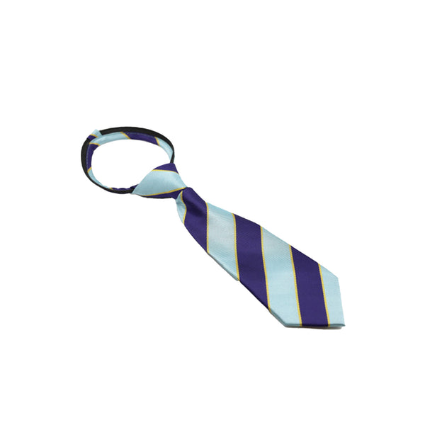 Equetech Pony Club Stripe Ready Tied Zipper Tie