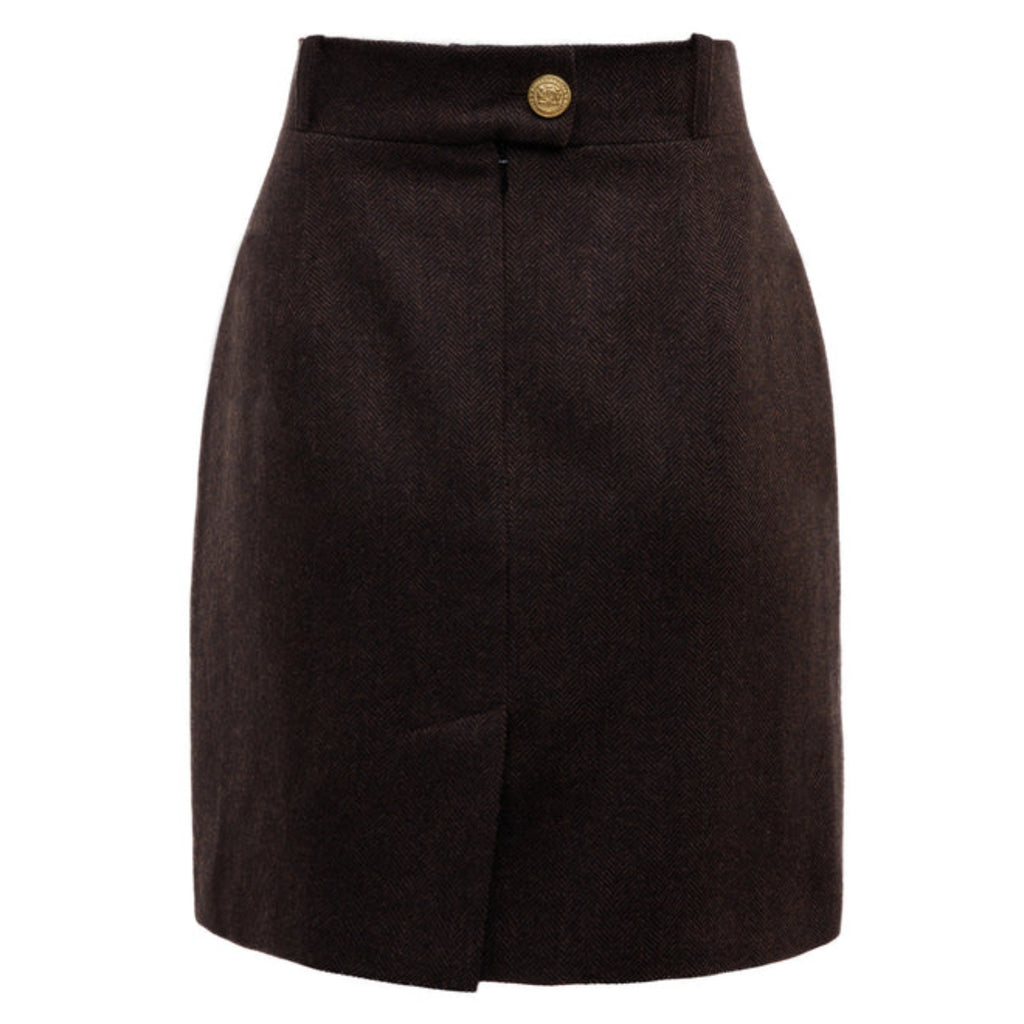 Holland Cooper Ladies Regency Skirt - Chocolate Herringbone