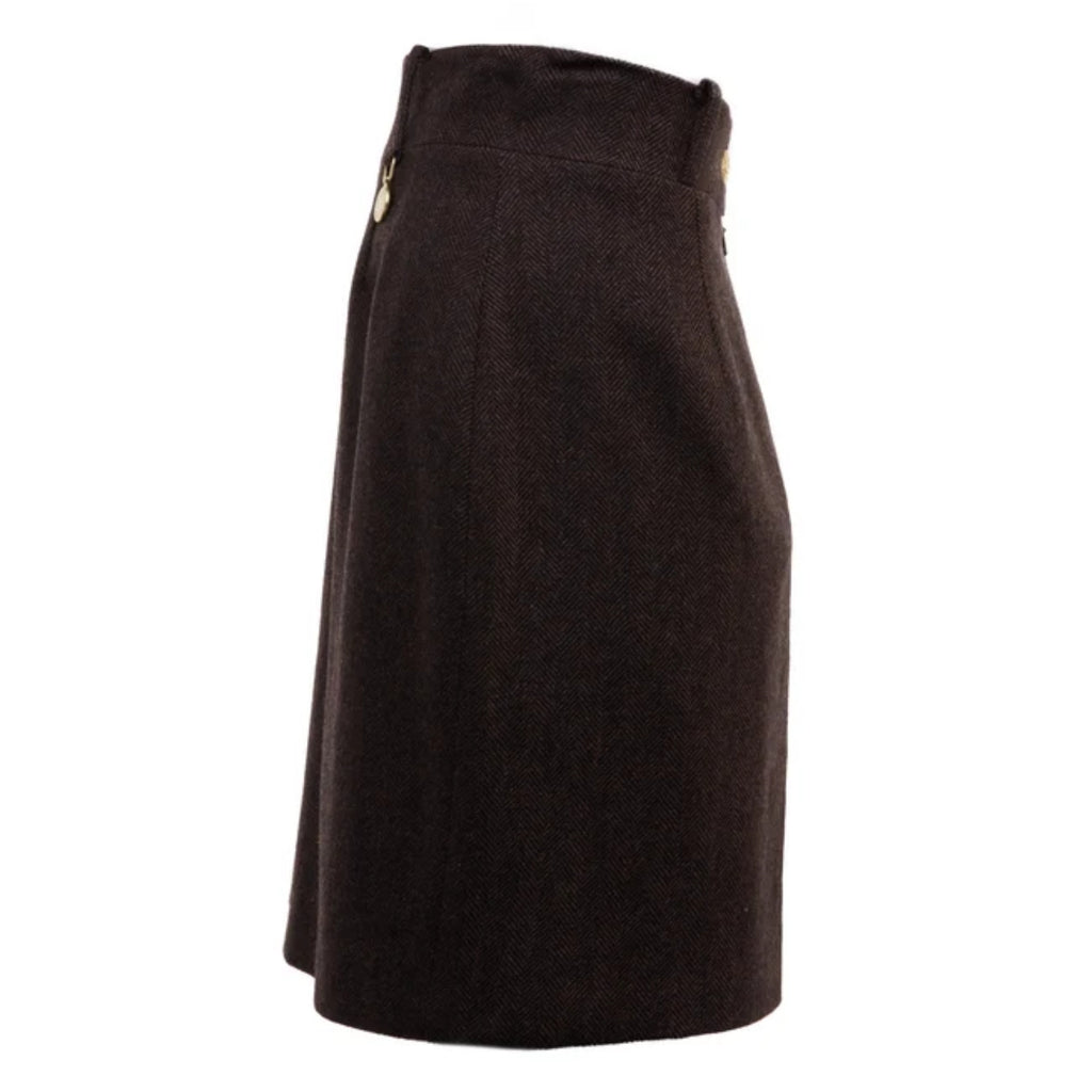 Holland Cooper Ladies Regency Skirt - Chocolate Herringbone