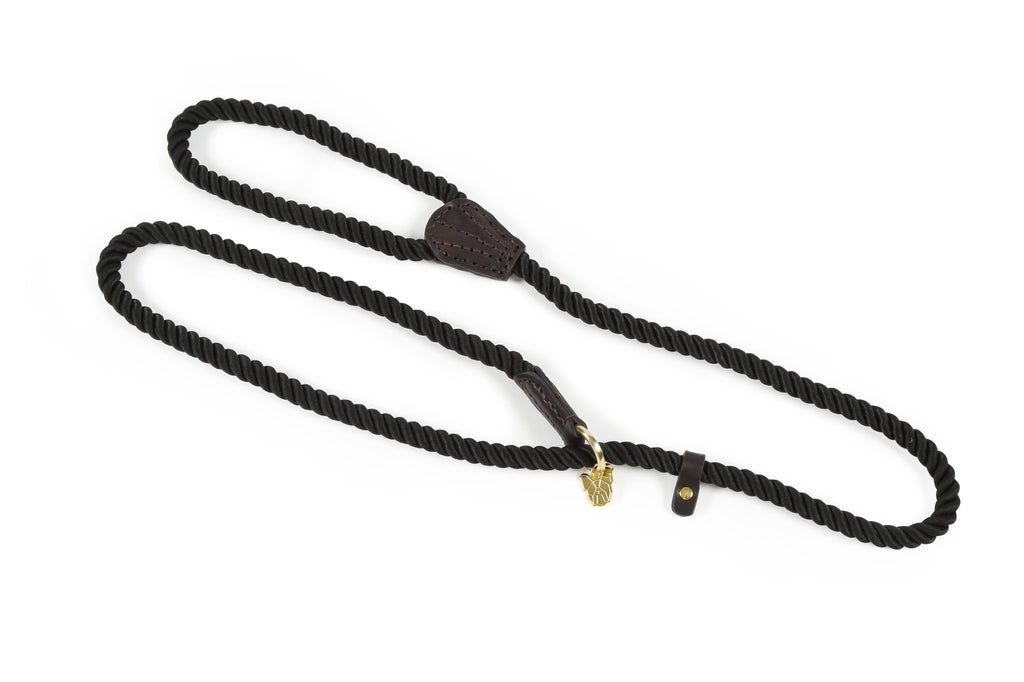 Digby and Fox Rope Slip Lead - Black