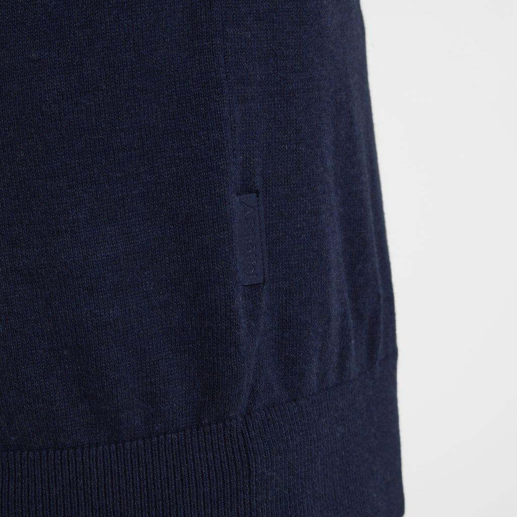 Schoffel Mens Porthmeor Pima Cotton 1/4 Zip Sweater - Navy