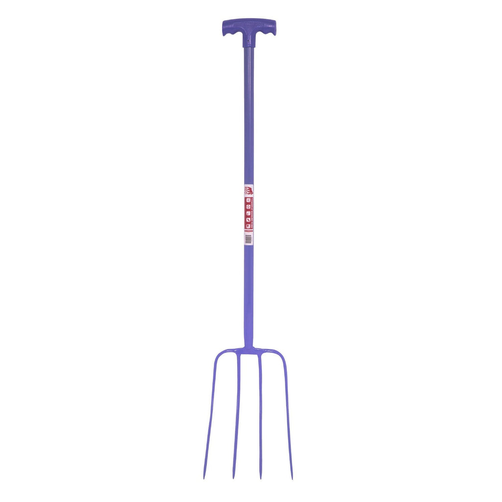 Red Gorilla 4-Prong T-Handle Manure Fork - Red