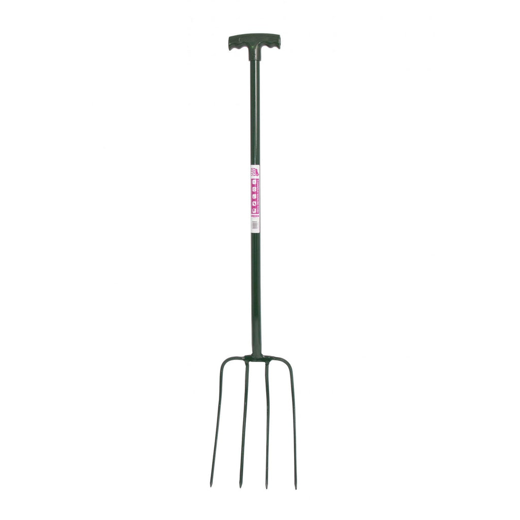 Red Gorilla 4-Prong T-Handle Manure Fork - Red
