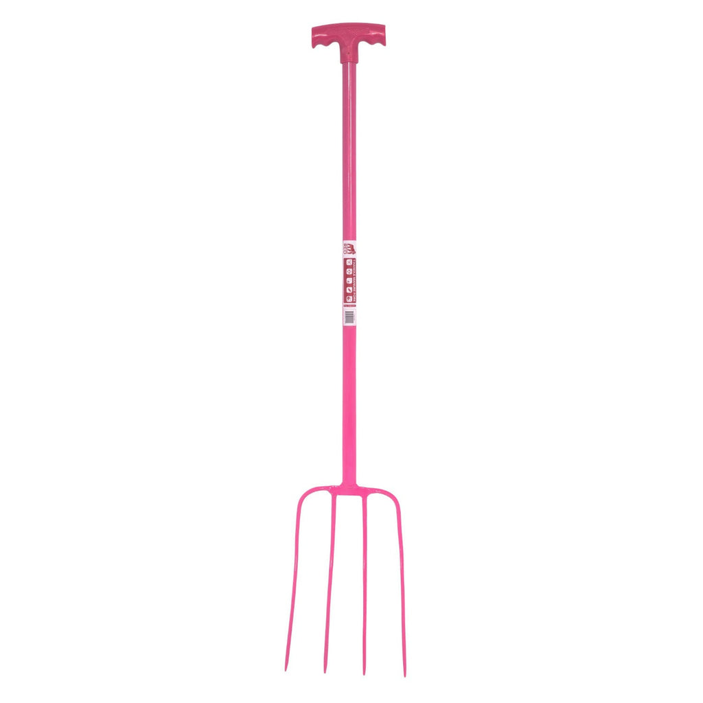 Red Gorilla 4-Prong T-Handle Manure Fork - Red