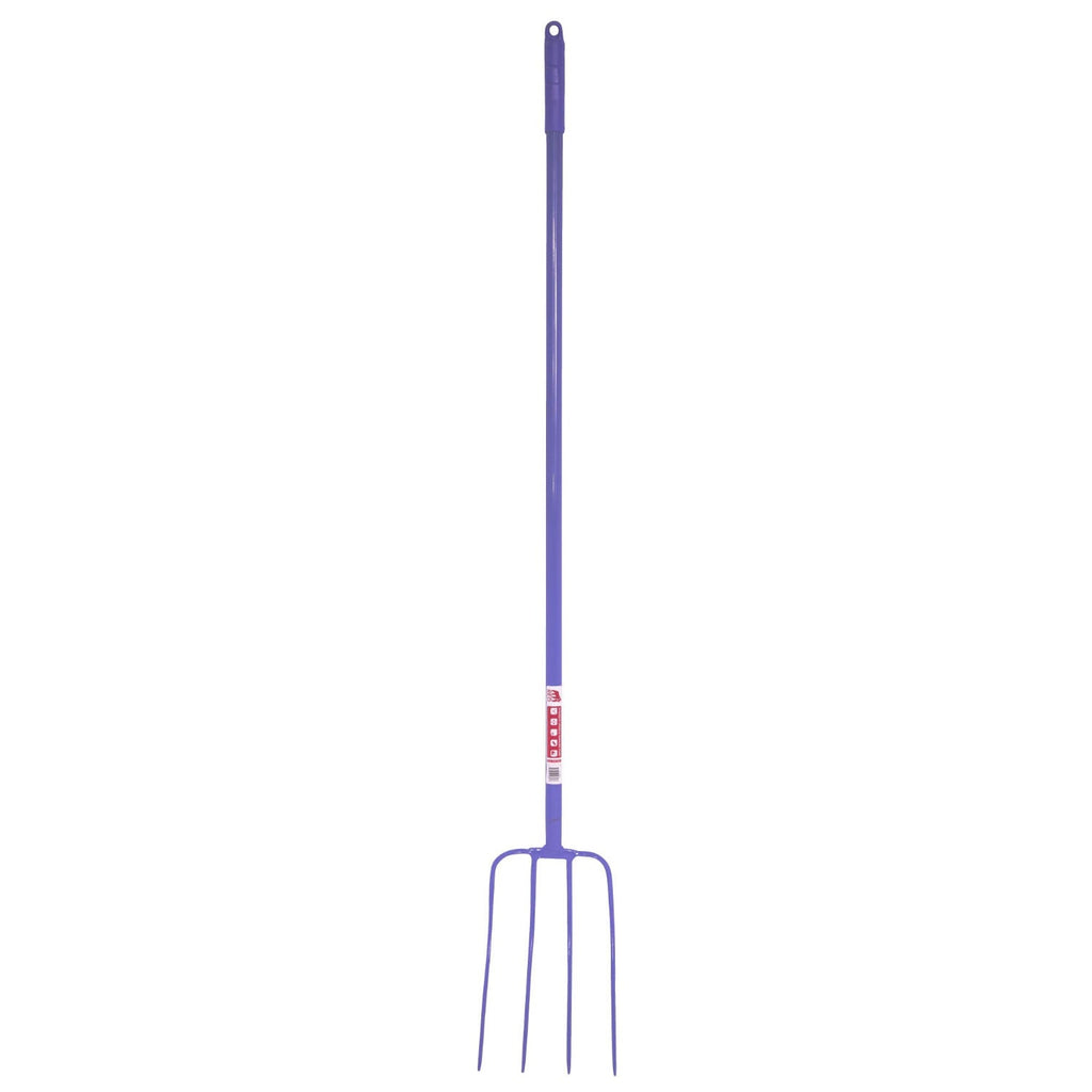 Red Gorilla 4-Prong Long Handle Manure Fork - Red