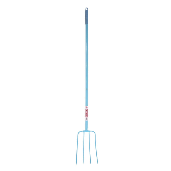 Red Gorilla 4-Prong Long Handle Manure Fork - Sky Blue